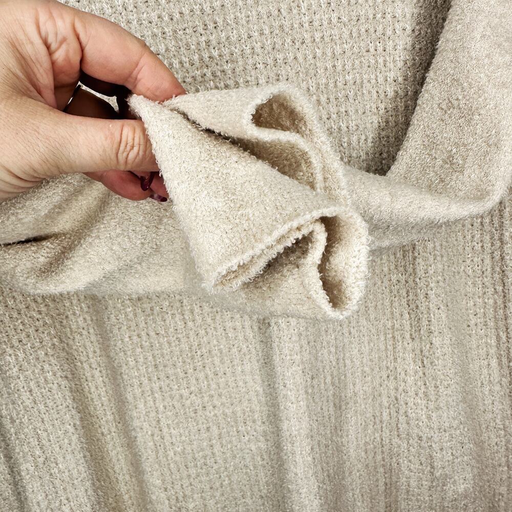 Barefoot Dreams Cozy Chic Lite Coastal Soft Knit Bisque Cardigan Sweater Medium - Picture 11 of 14